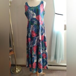 Chaps Floral Jersey Midi Sundress, L